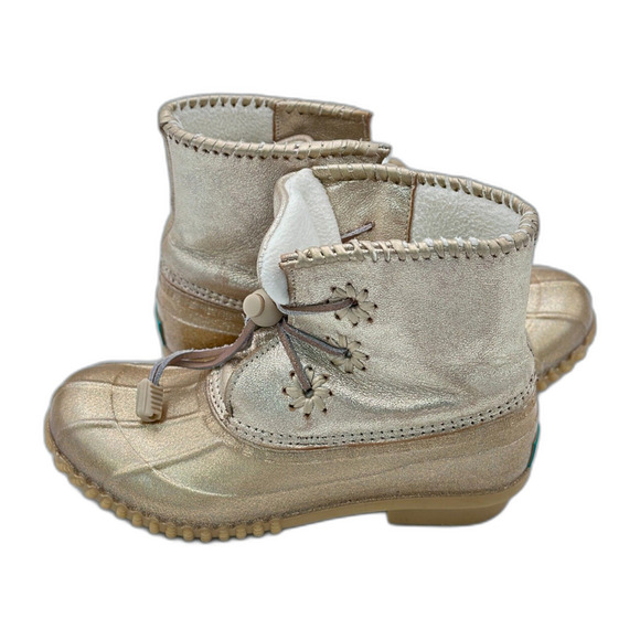 Jack Rogers Girls Gold Rain - Duck Boots Size 3 - Picture 1 of 8